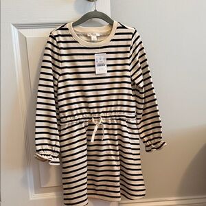 Crewcuts Black and White Striped Kids Dress